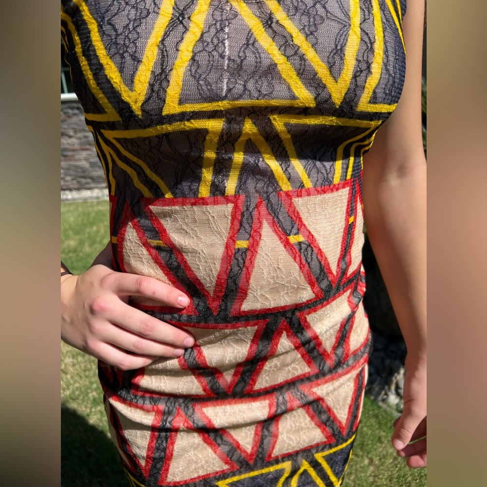 Bar III Geometric Mini Dress (Small) - Picture 3 of 6